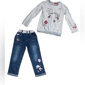 Kids Tales girls toddler Jeans/Shirt Set